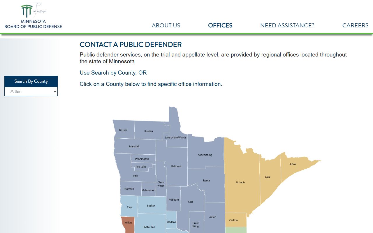 McLeod County criminal court records public defender office directory