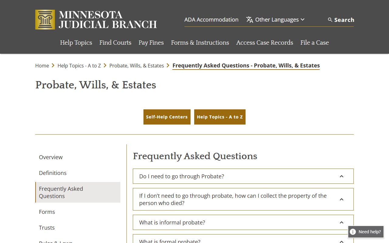 McLeod County probate records small estate affidavit and timeline FAQ